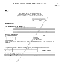 Modelul declaratiei unice poate fi vazut integral in Monitorul Oficial, editia din 31 decembrie, partea I, nr. 897